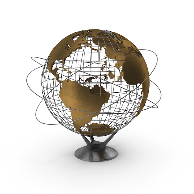 Globe noir et or premium Globe élégant pour les concepts mondiaux Design de luxe et géographie Relate