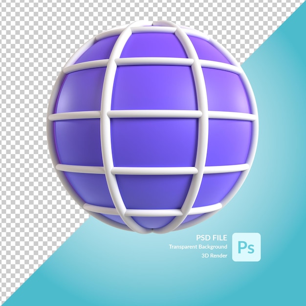 Globe rendu 3d illustration