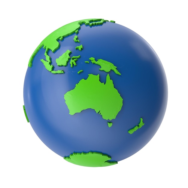 Globe terrestre 3D personnalisable avec des continents Ressource créative pour les thèmes globaux Concept de géographie