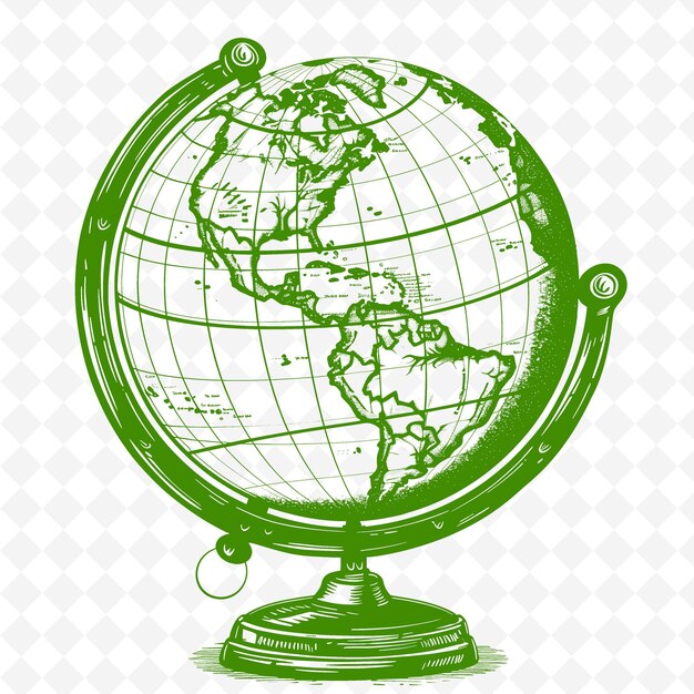 Un globe vert avec un globe vert dessus