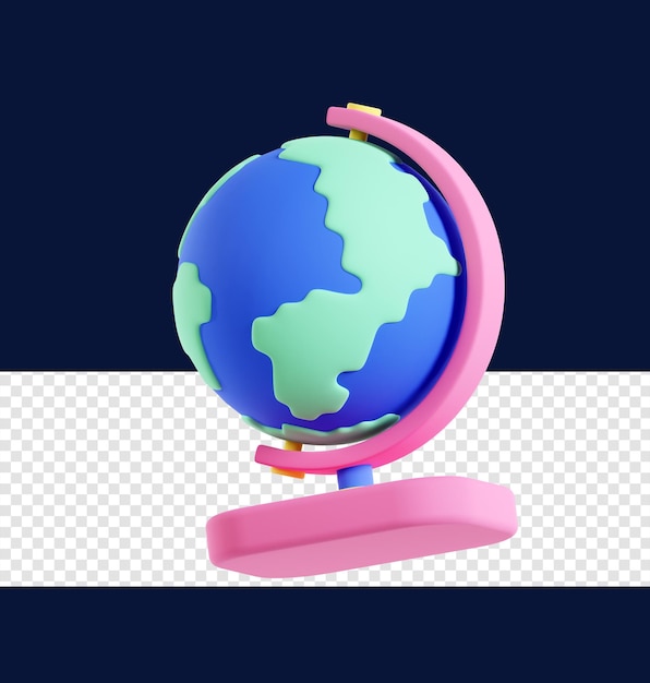 Globe World 3D-Symbol Illustration