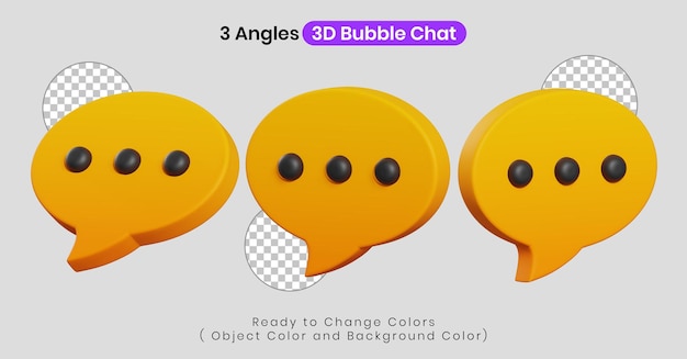 PSD globo 3d bubble chat speech talk