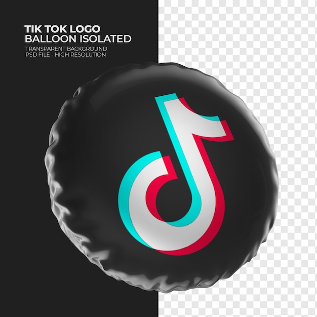 PSD globo 3d del logotipo de tik tok