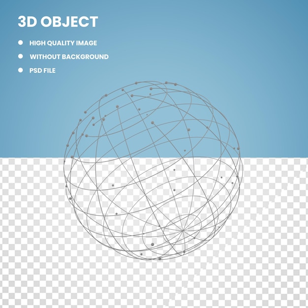 PSD globo aberto 3d