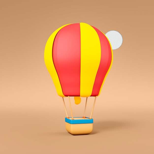 globo de aire caliente icono aislado 3d render ilustración