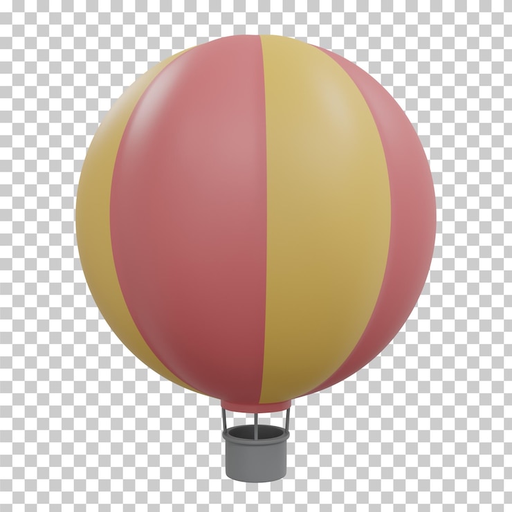 PSD globo de aire caliente de renderizado 3d aislado