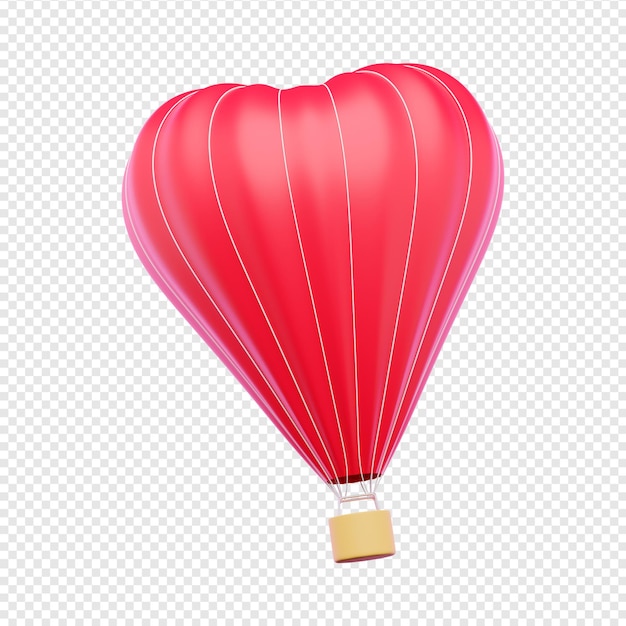 Globo de aire en forma de corazón para el día de San Valentín aislado ilustración 3d