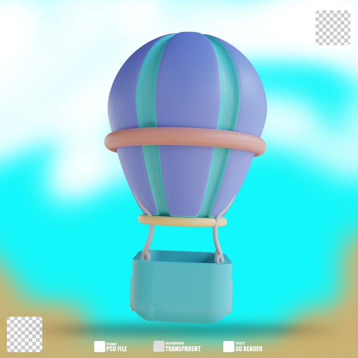 PSD globo de aire de ilustración 3d 5