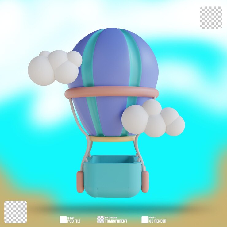 PSD globo de aire de ilustración 3d
