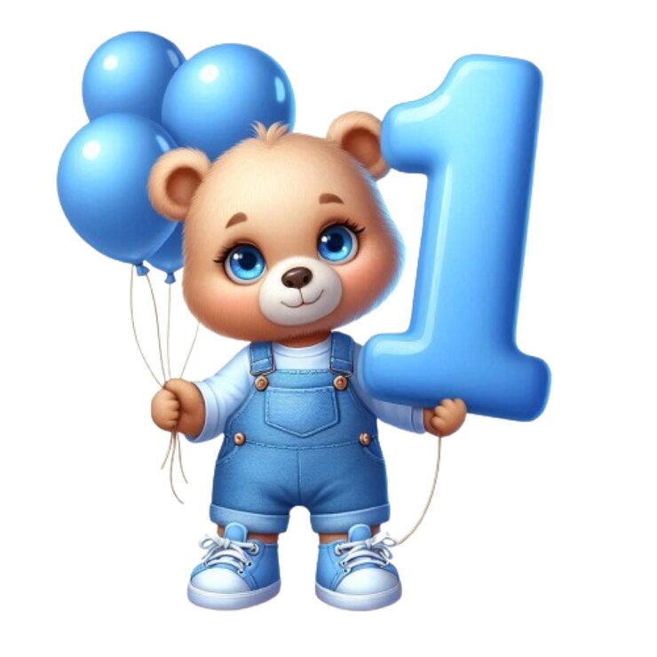 PSD un globo azul con el número 1 en él