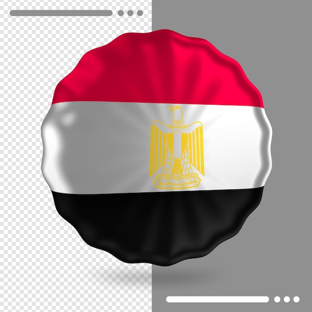 PSD globo con la bandera de egipto en render 3d
