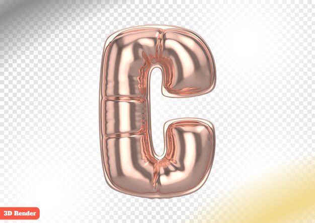 Globo C Fuente Oro Render 3D