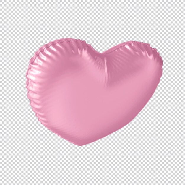 Globo de corazón metálico rosa 3d