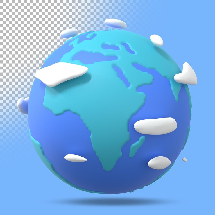 PSD globo da terra 3d. ilustração tridimensional render.