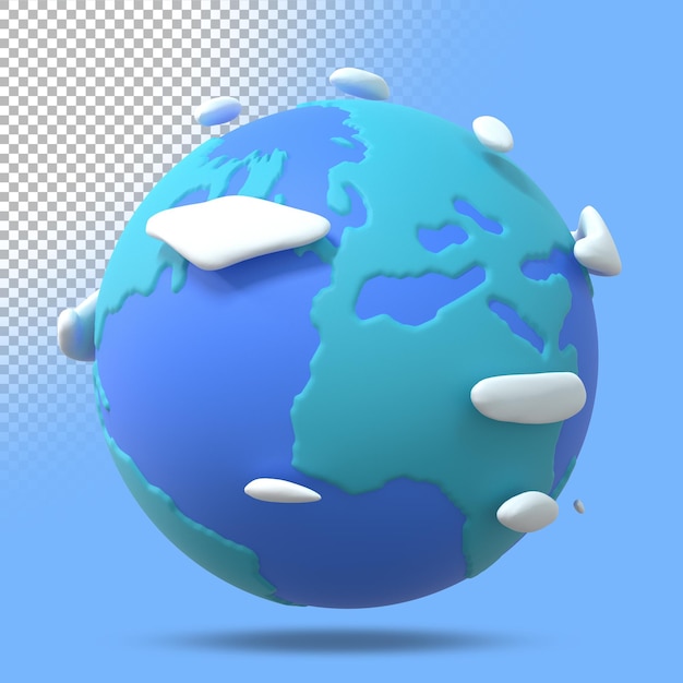 Globo da terra 3d. ilustração tridimensional render.