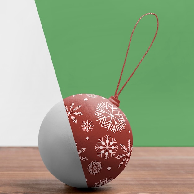 Globo de natal com flocos de neve