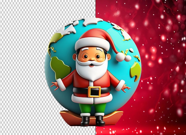 PSD globo de natal no papai noel próximo