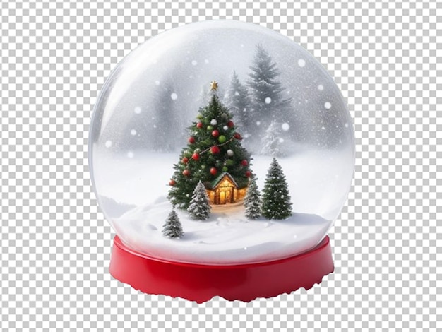 PSD globo de neve com árvore de natal