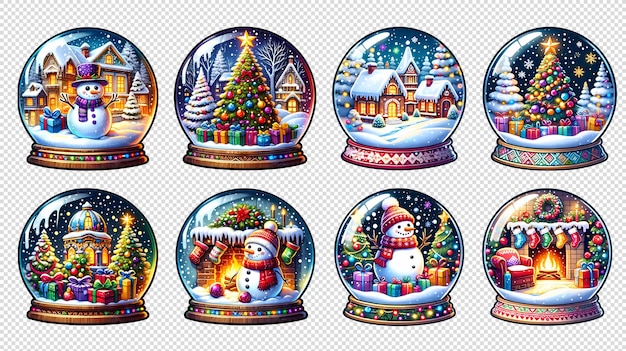 Globo de neve Natal Globo de neve Ornamento Stickers Set