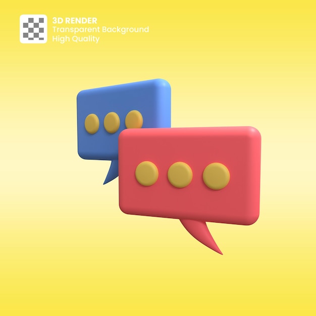 Globo discurso burbuja chat 3d render PSD gratuito