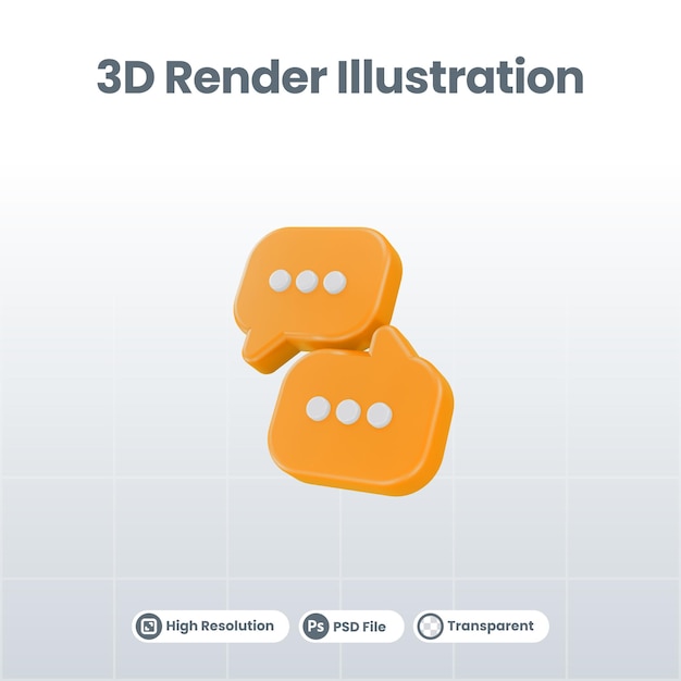 Globo discurso burbuja chat 3d render