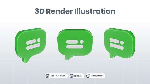 Globo discurso burbuja chat 3d render