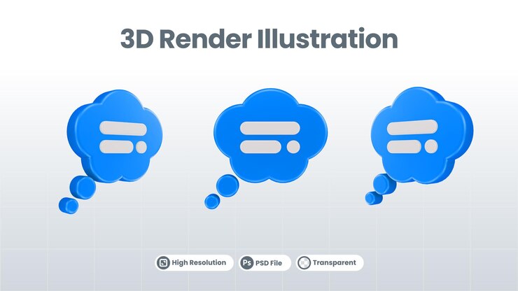 PSD globo discurso burbuja chat 3d render