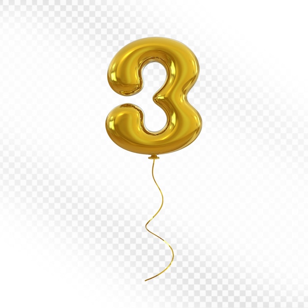 El globo dorado número tres.