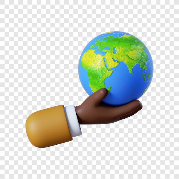 Globo de explotación de mano de empresario afroamericano de dibujos animados