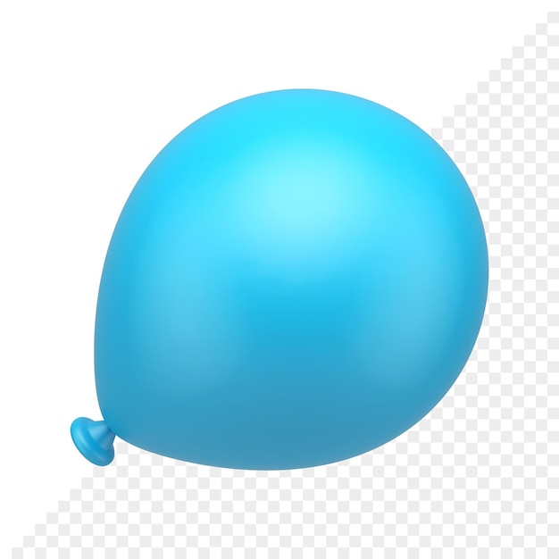 Globo de goma azul festivo celebración navideña diseño aerodinámico icono 3d realista