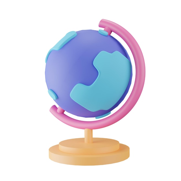 Globo icono 3d para la educación