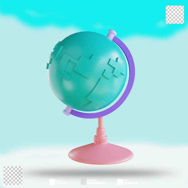 PSD globo de ilustración 3d