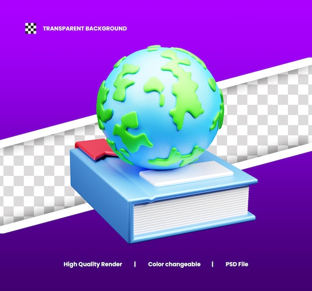 un globo en un libro con un fondo azul con un globo verde en la parte superior