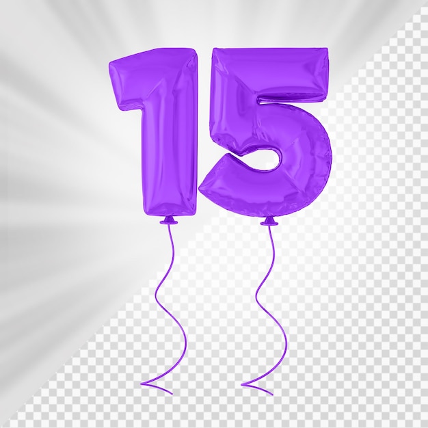 Globo morado número 15