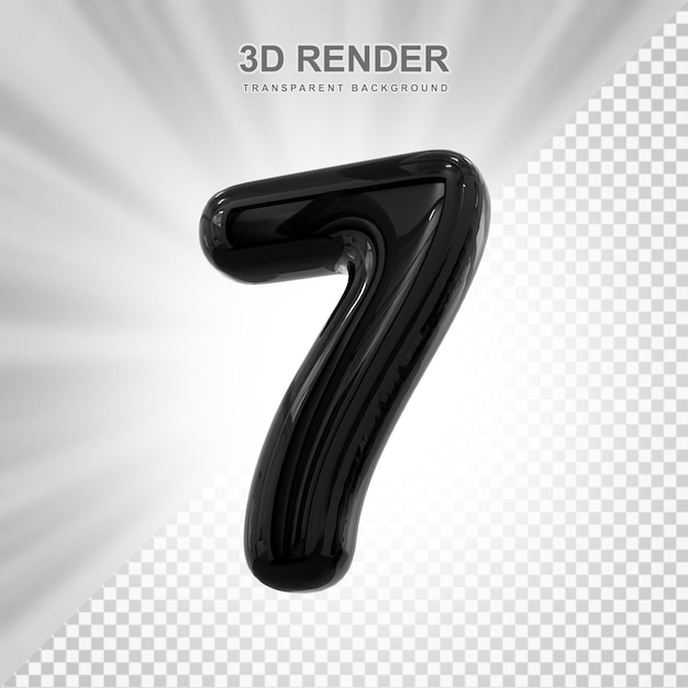 El globo negro en 3D número 7