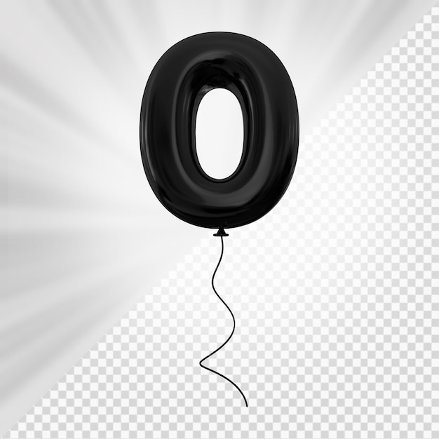 Globo negro numero 0