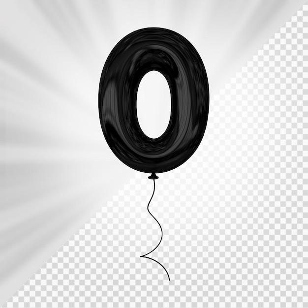 Globo negro numero 0