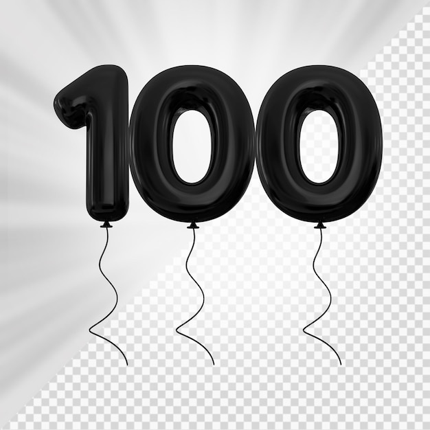 Globo negro numero 100