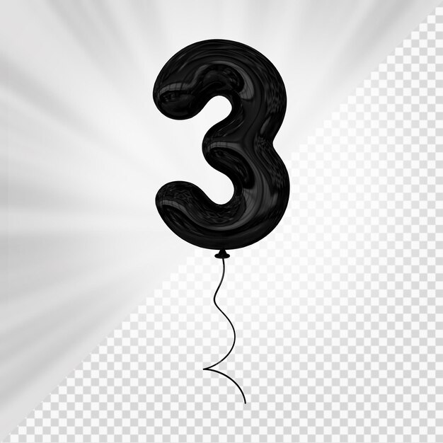 Globo negro número 3