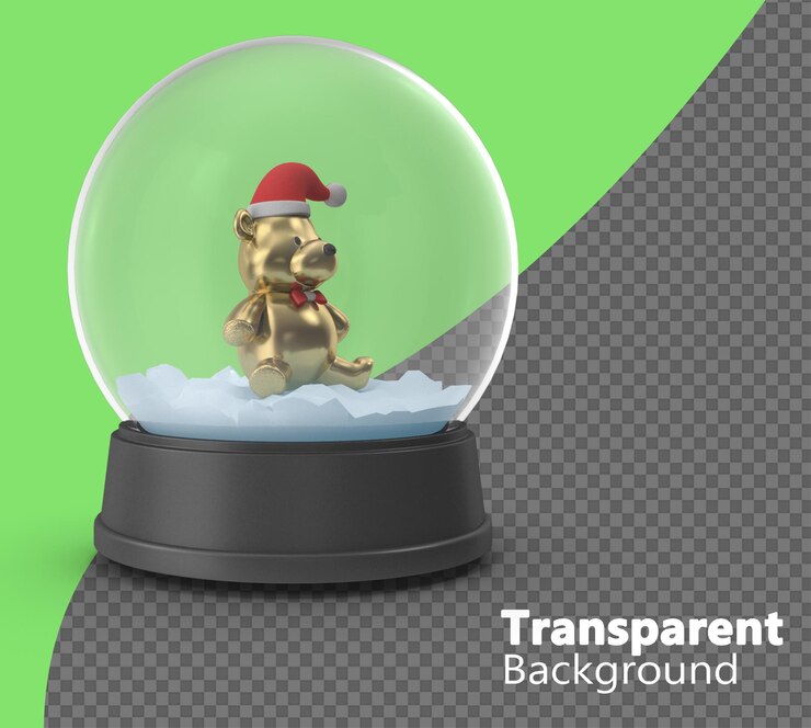 PSD globo de nieve de navidad aislado sobre un fondo transparente