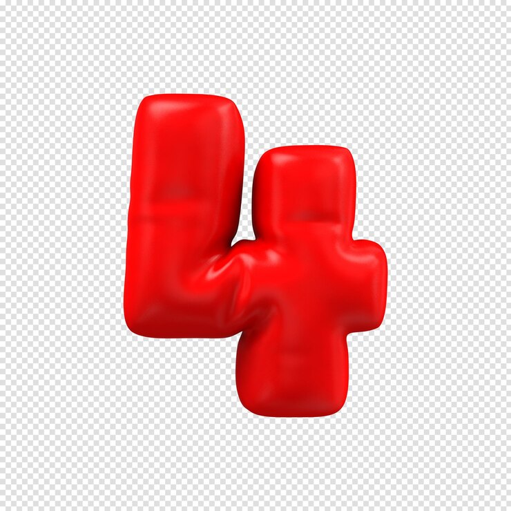 PSD globo, número, rojo, 3d, render