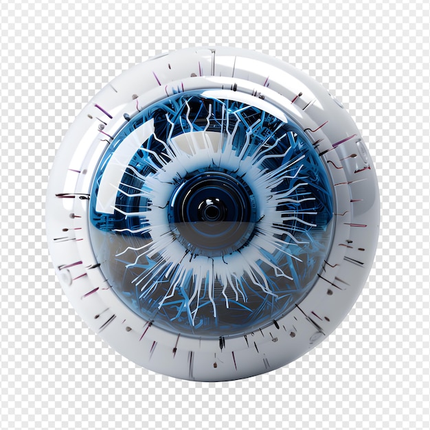 PSD globo ocular aislado en un fondo transparente globo ocular azul png generativo ai