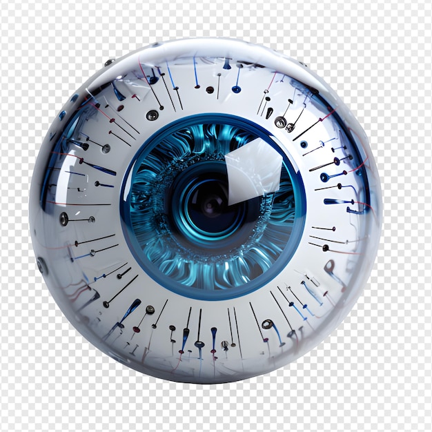 PSD globo ocular isolado em fundo transparente globo ocular azul png generativo ai