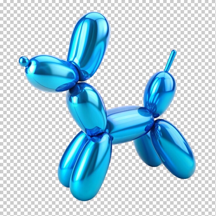PSD globo de perro azul transparente en 3d sobre un fondo transparente