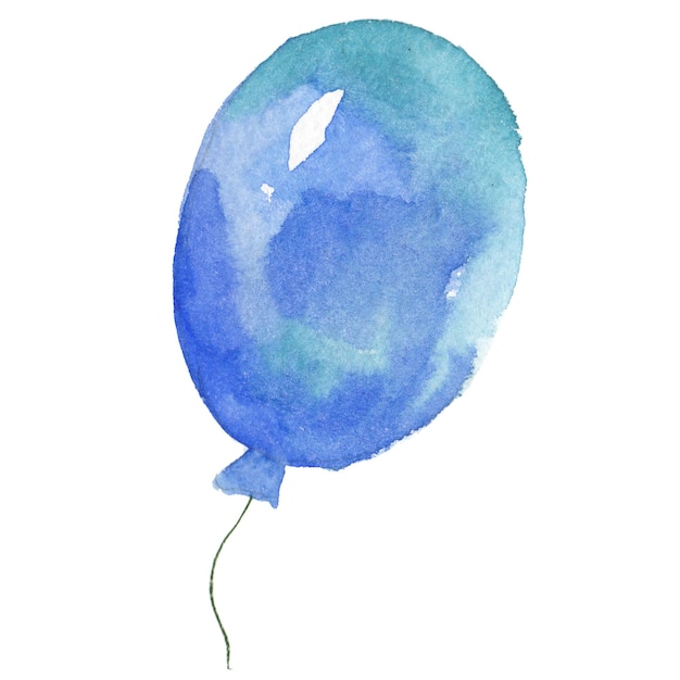 Globo pintado con acuarela Elemento de diseño de vacaciones dibujado a mano aislado sobre fondo blanco