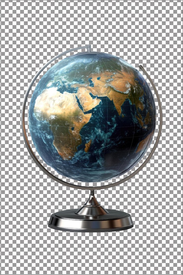 Globo de proyección Globo con diferentes proyecciones que muestran áreas distorsionadas Hiperrealista aislado
