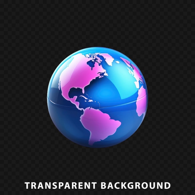 PSD globo de renderizado 3d aislado sobre un fondo transparente