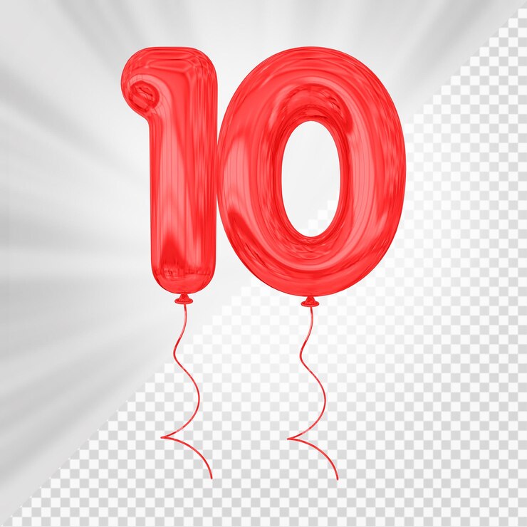 PSD globo rojo número 10