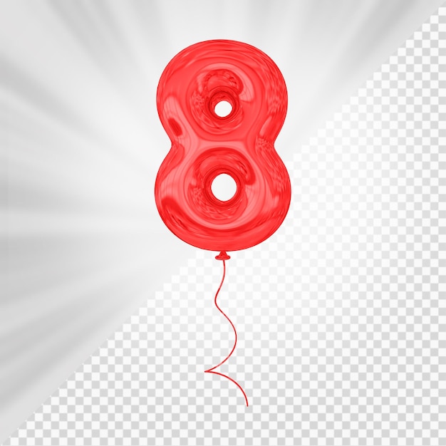 Globo rojo número 8