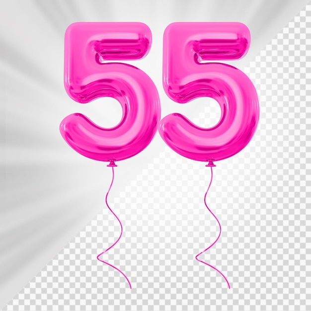 Globo rosa número 55